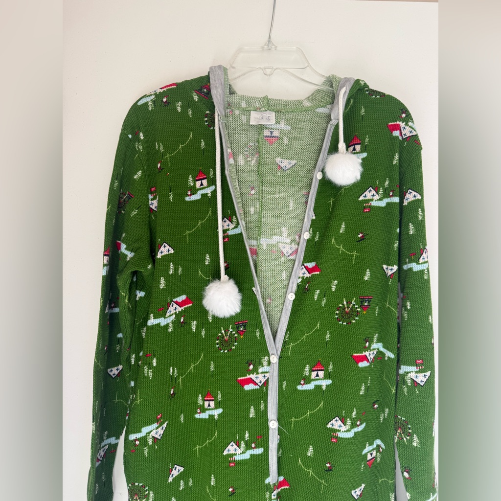 Green And White Christmas Hoodie Onesie
